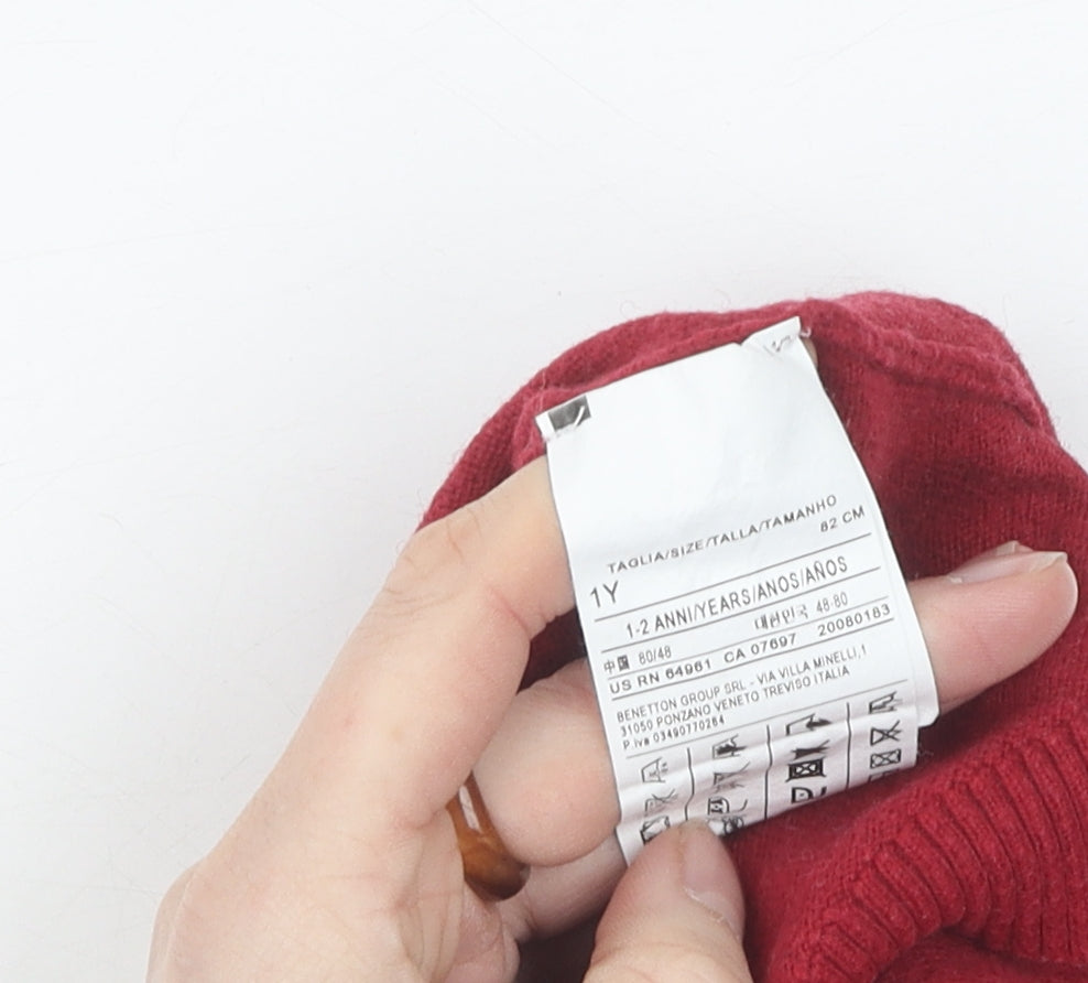 United Colors of Benetton Red Pullover Jumper, 12-18 Months, Unisex
