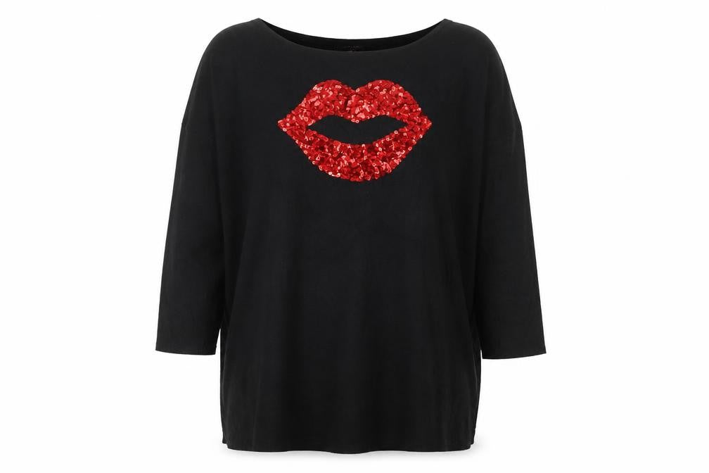 Womens UK Size L QED London Black Pullover Jumper