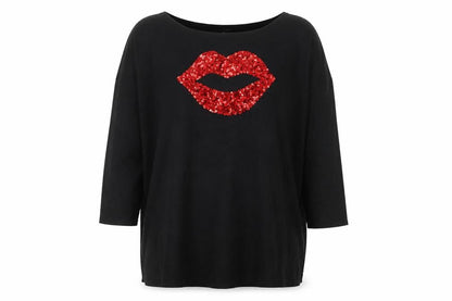 Womens UK Size L QED London Black Pullover Jumper