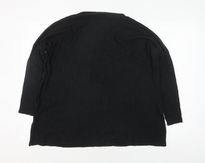 Womens UK Size L QED London Black Pullover Jumper