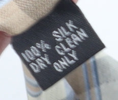 Van Heusen Men's Beige Plaid Silk Tie One Size