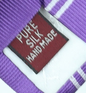 T.M.Lewin Men's Purple Silk Striped Handmade Tie