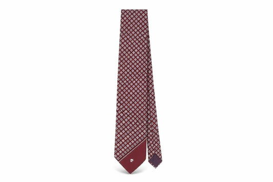 Mens Pierre Cardin Red Geometric 100% Polyester  Tie