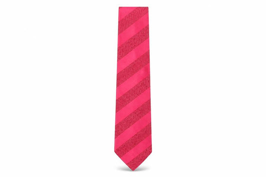 Iceberg Men's Red Designer Striped Silk Tie