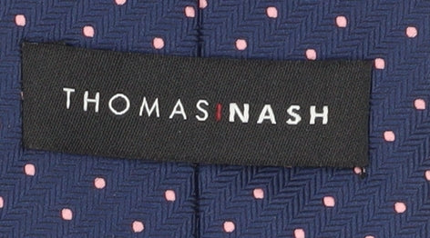 Thomas Nash Men's Navy Polka Dot Slim Tie