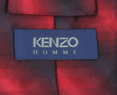 Kenzo Men's Red Plaid Silk Tie