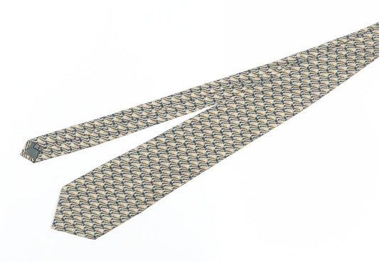 Michelsons Men's Silk Geometric Beige Designer Tie