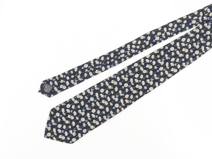 Mens Beaufort Blue Floral 100% Silk  Tie