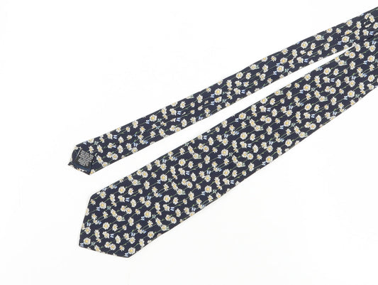 Mens Beaufort Blue Floral 100% Silk  Tie