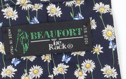 Mens Beaufort Blue Floral 100% Silk  Tie