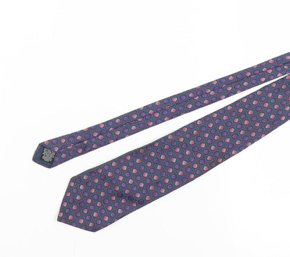 Mens Chatsworth Purple Geometric 100% Silk  Tie