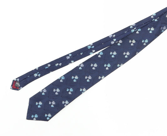 Marks and Spencer Men's Blue Floral Silk Tie
