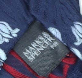 Marks and Spencer Men's Blue Floral Silk Tie