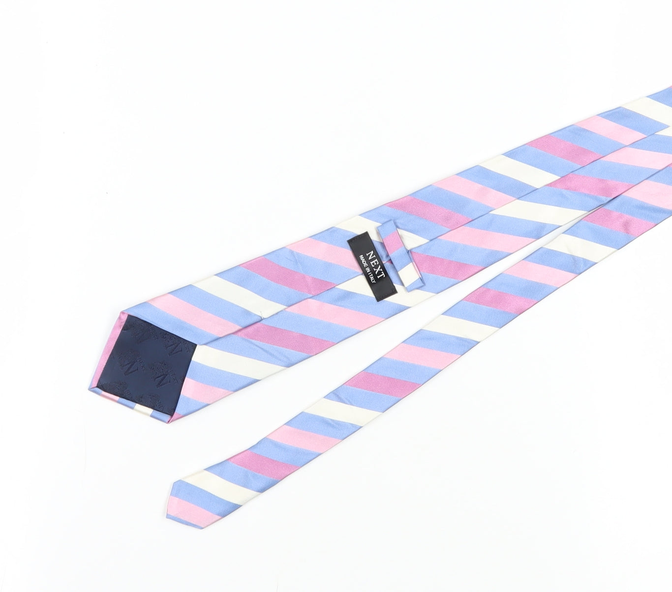 Next Men's Multicoloured Striped Silk Tie