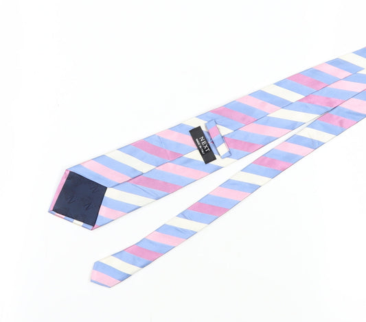 Next Men's Multicoloured Striped Silk Tie