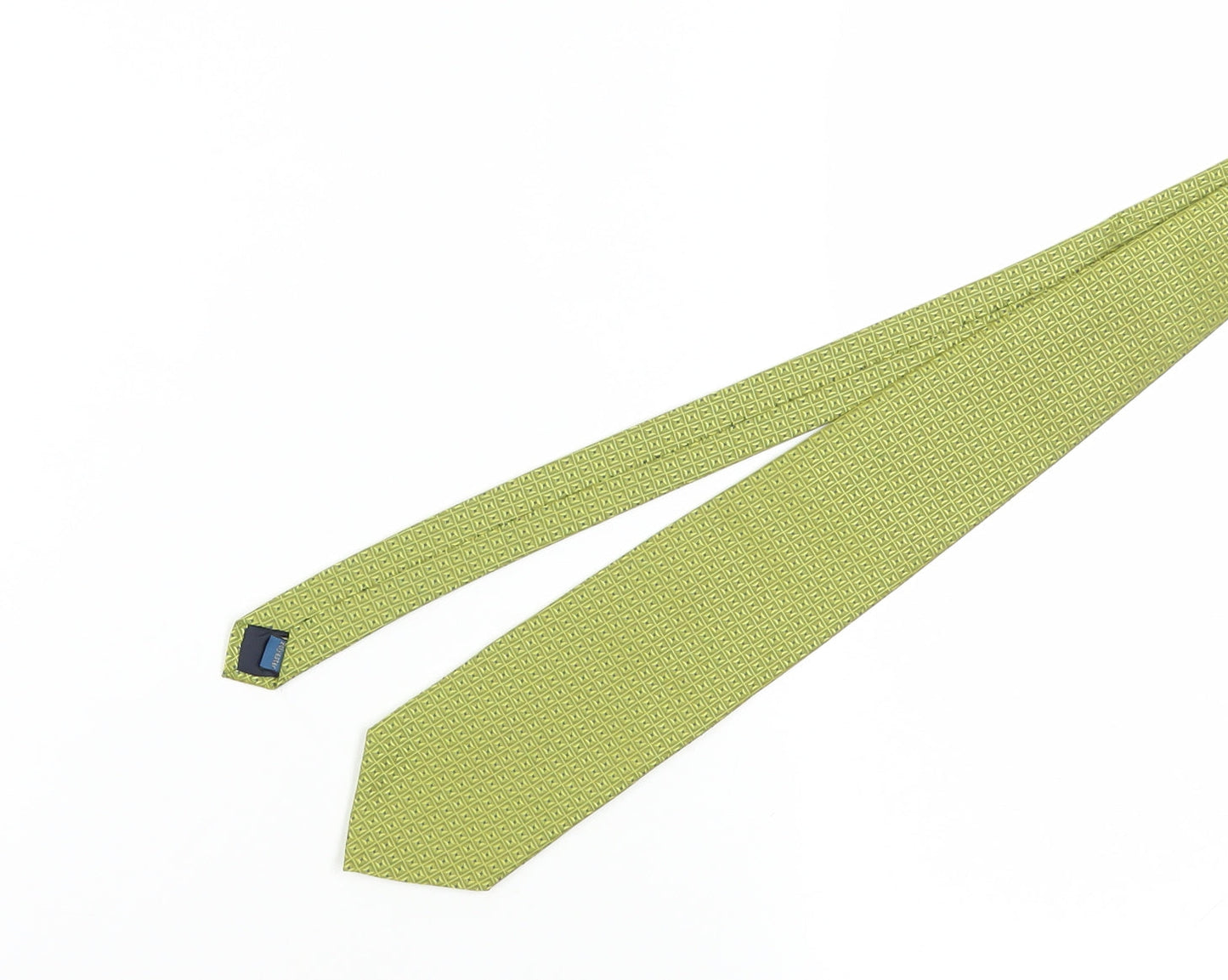 Mens Debenhams Green Geometric 100% Silk Slim Tie
