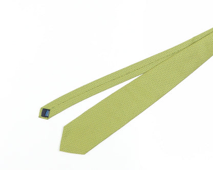 Mens Debenhams Green Geometric 100% Silk Slim Tie