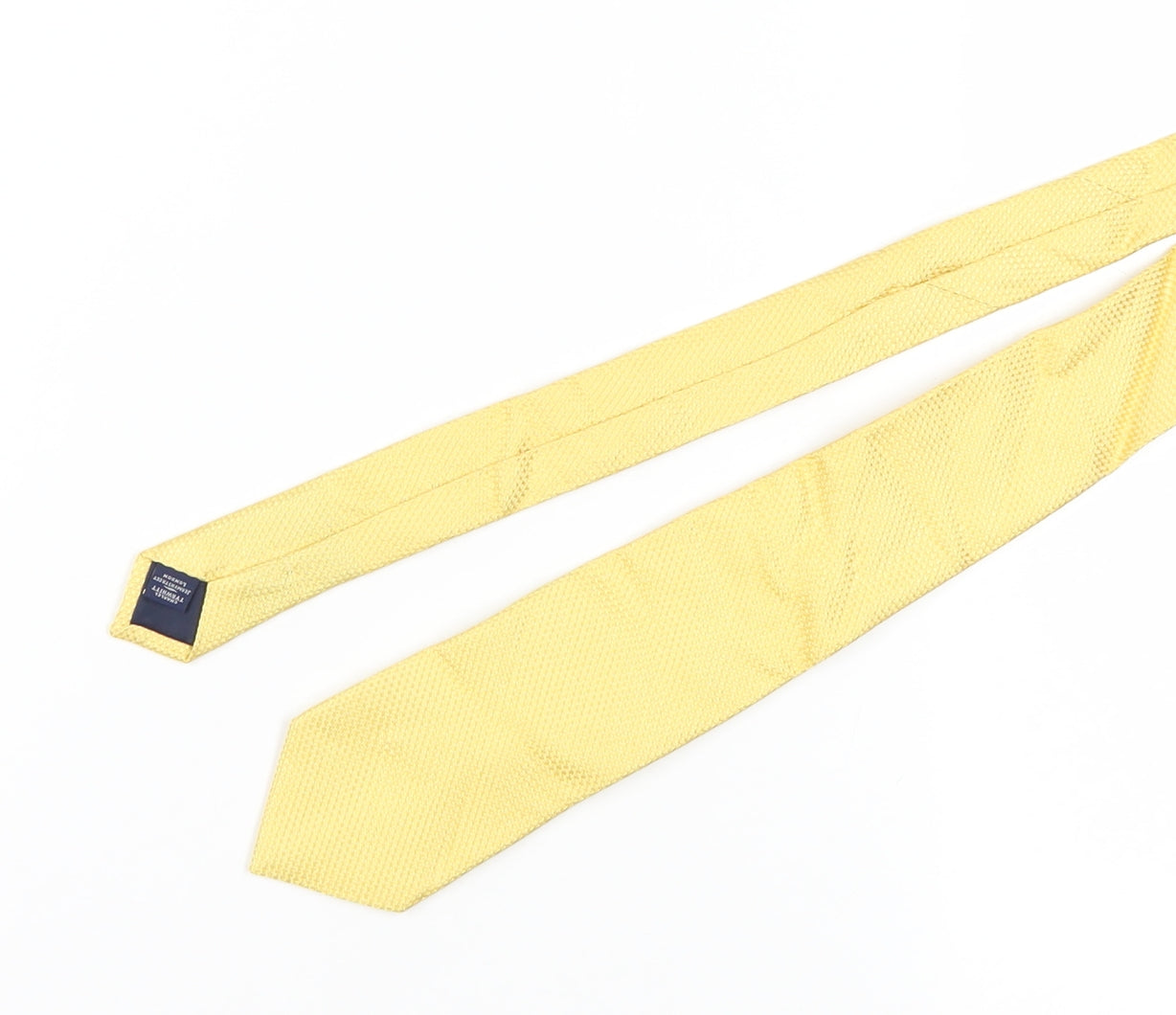 Mens Charles Tyrwhitt Yellow Geometric 100% Silk Pointed Tie