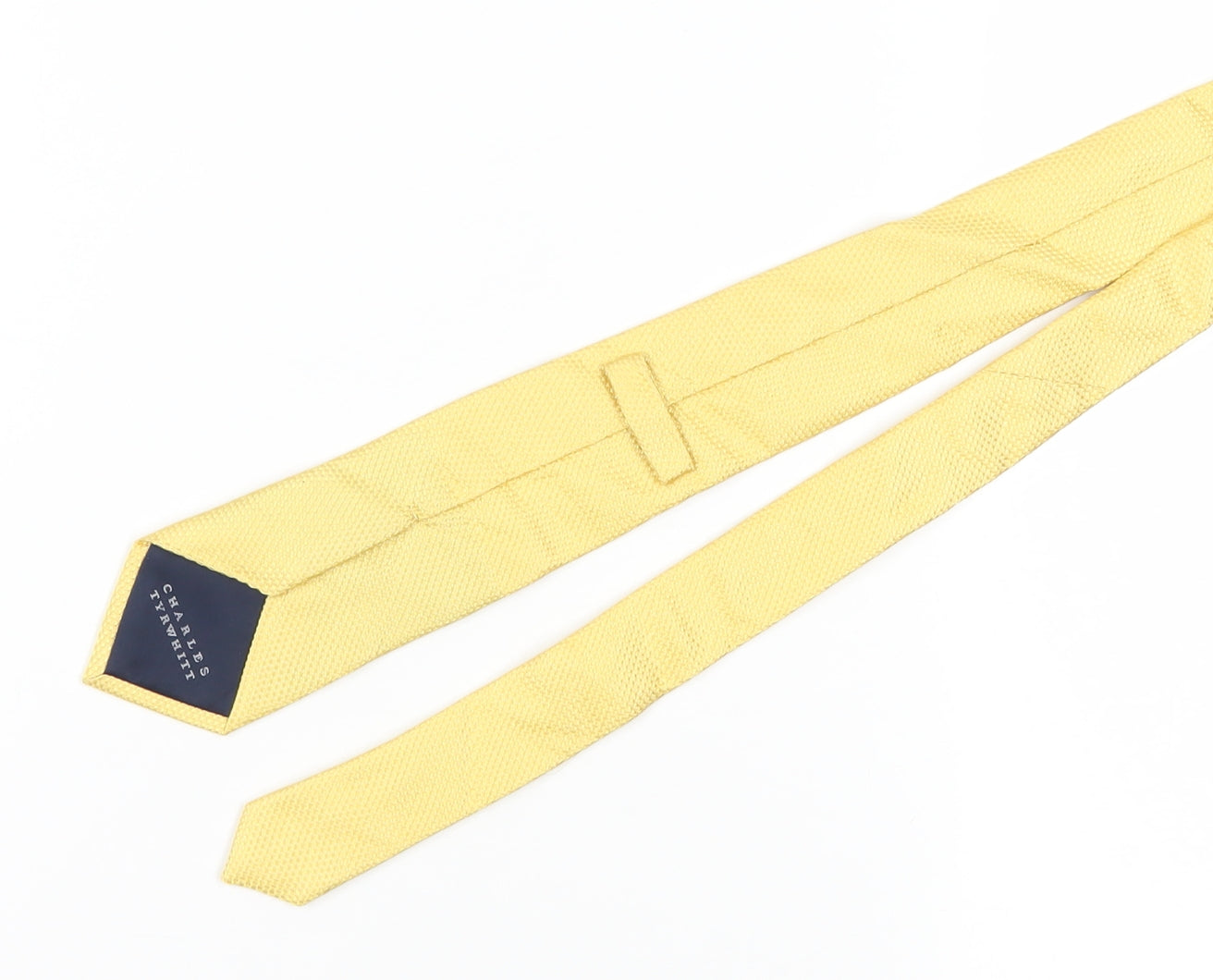 Mens Charles Tyrwhitt Yellow Geometric 100% Silk Pointed Tie