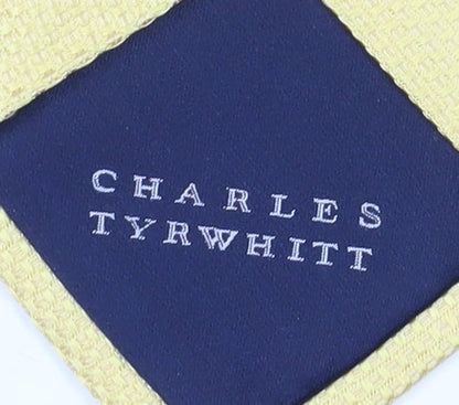 Mens Charles Tyrwhitt Yellow Geometric 100% Silk Pointed Tie