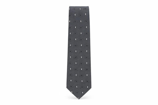 Mens Tie Rack Grey Paisley 100% Silk  Tie
