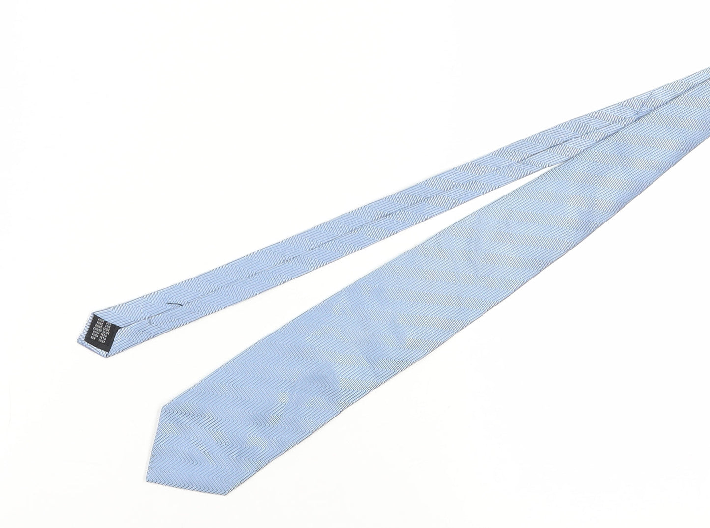 Van Gils Men's Blue Silk Herringbone Designer Tie