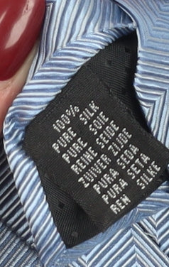 Van Gils Men's Blue Silk Herringbone Designer Tie