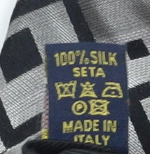 Profuomo Men's Silver Geometric Silk Tie