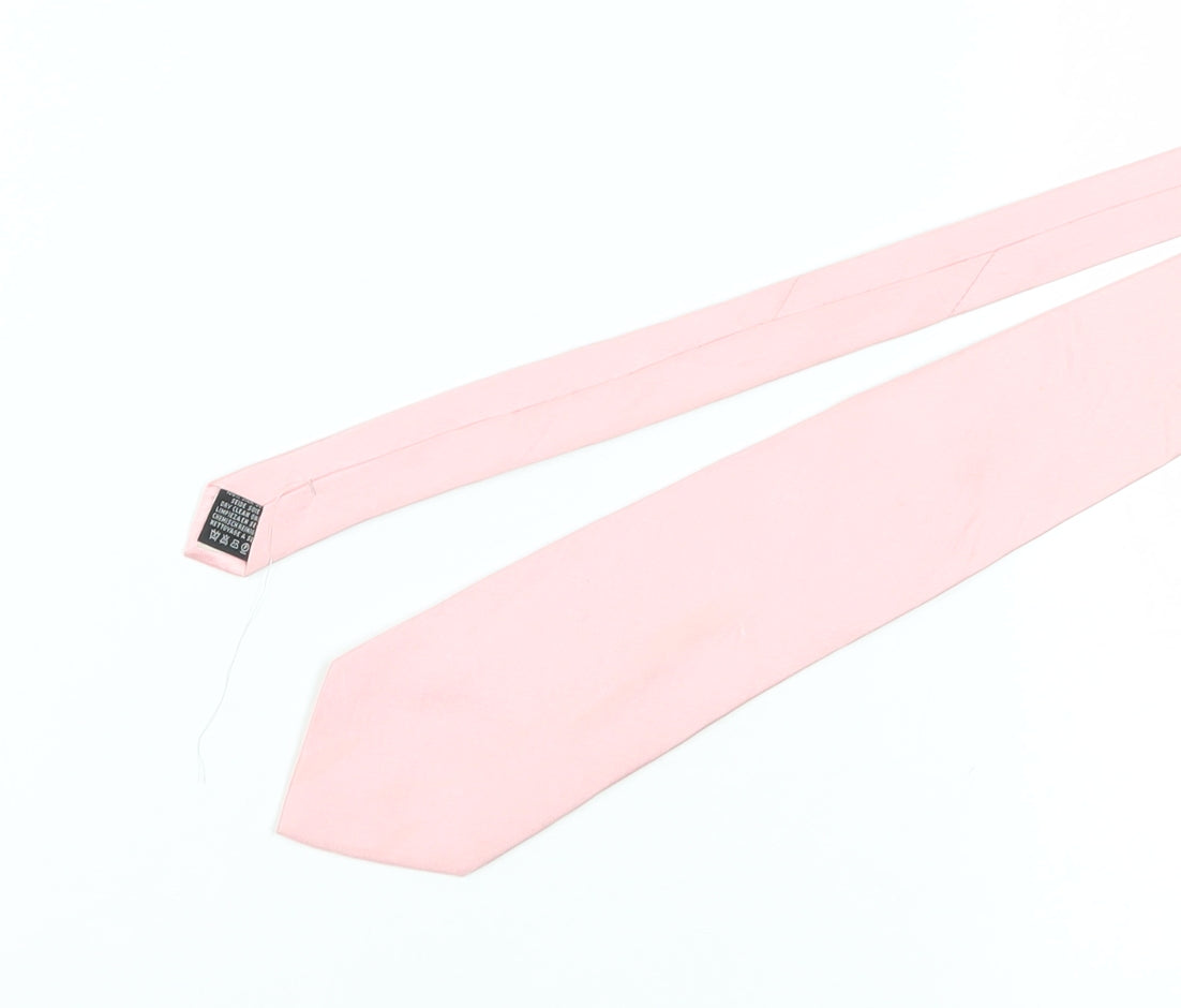 TieRack Men's Pink Silk Designer Tie One Size