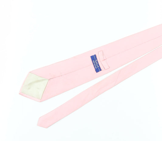 TieRack Men's Pink Silk Designer Tie One Size