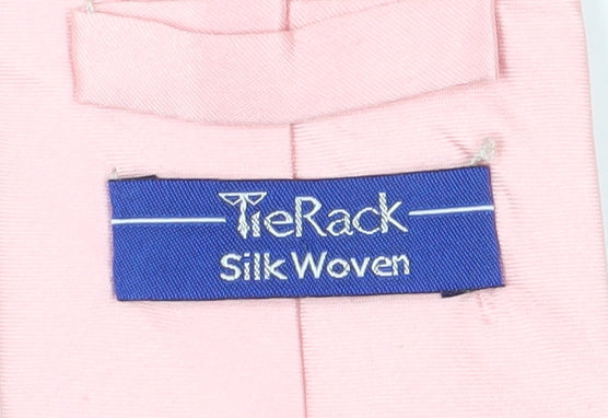 TieRack Men's Pink Silk Designer Tie One Size