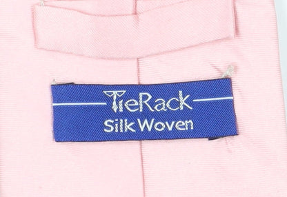 TieRack Men's Pink Silk Designer Tie One Size