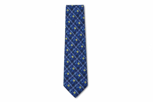Bäumler Men's Blue Plaid Silk Tie