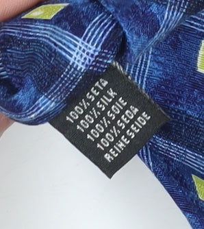 Mens Baumler Blue Plaids & Checks 100% Silk  Tie