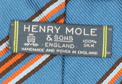 Henry Mole & Sons Men's Blue Silk Striped Tie