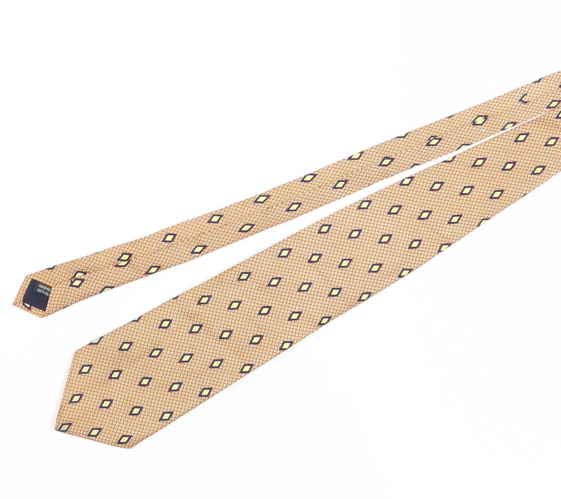 Mens Fox & Chave Bronze Geometric 100% Silk  Tie