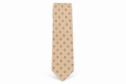 Mens Fox & Chave Bronze Geometric 100% Silk  Tie