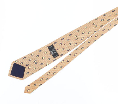 Mens Fox & Chave Bronze Geometric 100% Silk  Tie