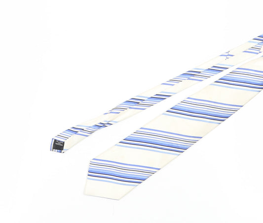 Ports of Call Jeff Banks Men's Blue Striped Silk Tie One Size