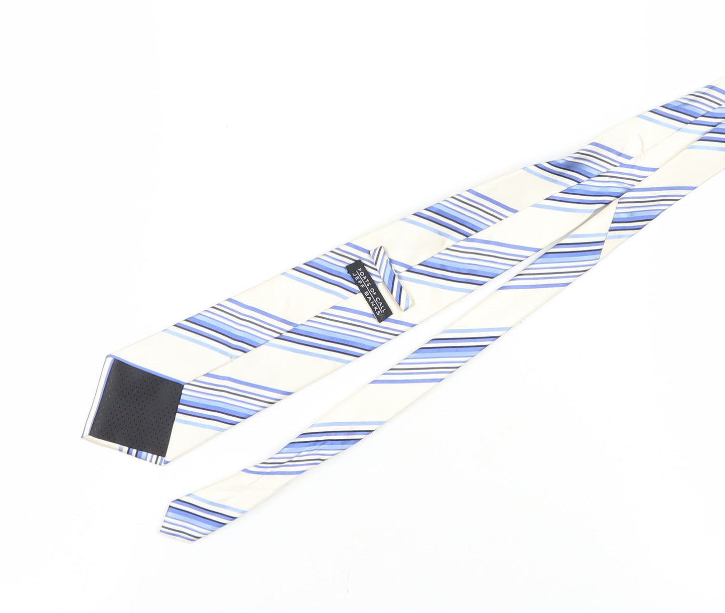 Ports of Call Jeff Banks Men's Blue Striped Silk Tie One Size