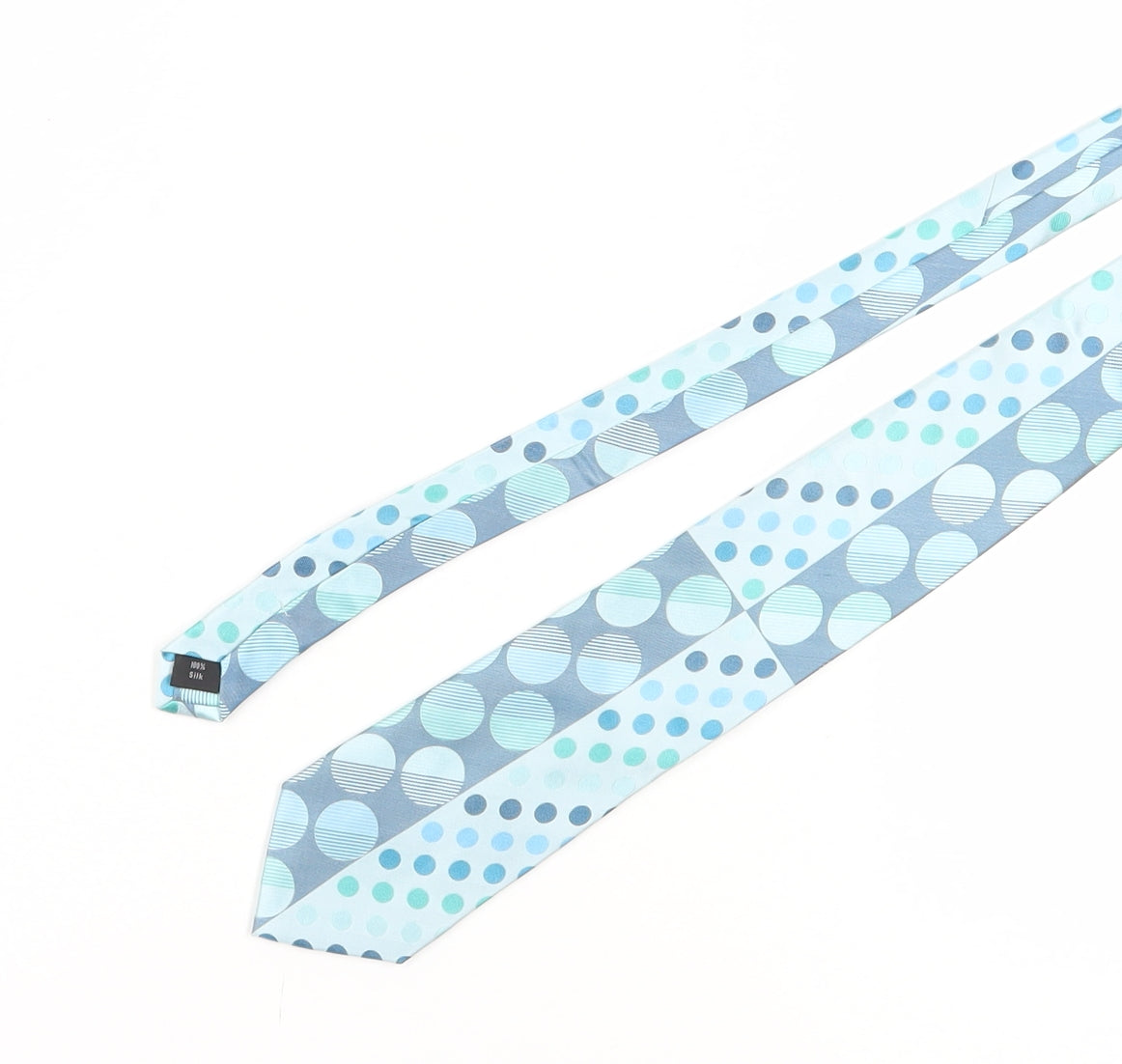 Jane T Exclusive Men's Blue Polka Dot Silk Tie, Handmade