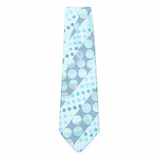 Jane T Exclusive Men's Blue Polka Dot Silk Tie, Handmade