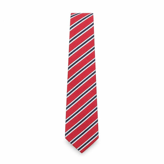 Mens Michaelis Red Striped 100% Silk  Tie