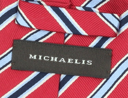 Michaelis Men's Red Striped Silk Tie