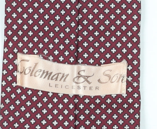 Coleman & Son Men's Red Geometric Silk Tie