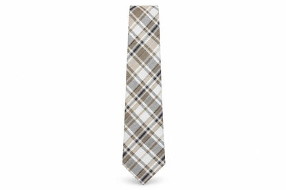Mens Marks and Spencer Beige Plaids & Checks 65% Silk 35% Linen  Tie