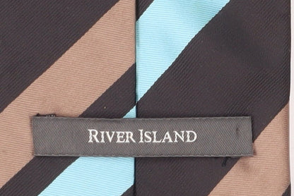 River Island Men's Aqua Striped Tie - Polyester