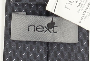 Next Men's Black Geometric Slim Tie, One Size