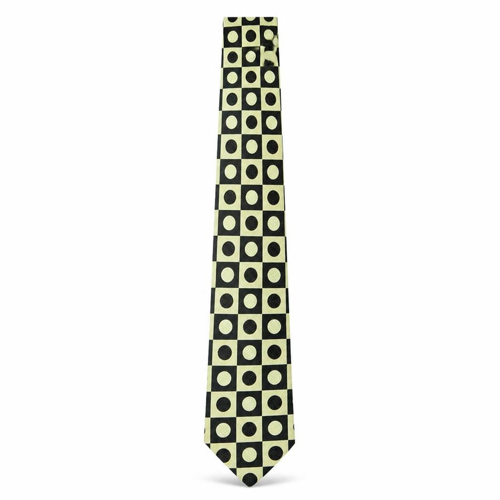 Mens Jacques Estier Black Polka Dot 100% Polyester  Tie