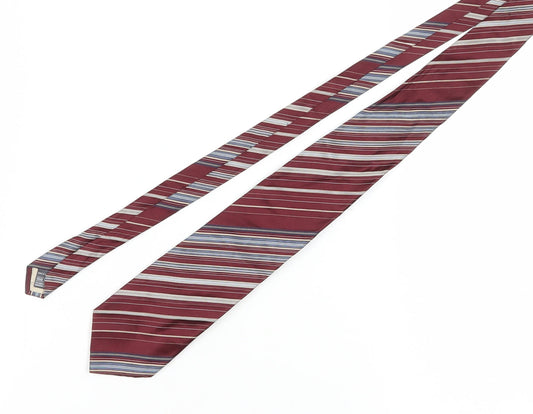 Marks and Spencer Men's Red Striped Silk Tie